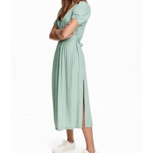 H&M green polka dot dress